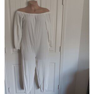 Shein White  XL Off-Shoulder Jumpsuit